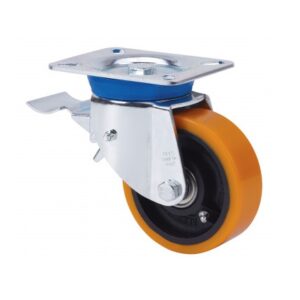 Rueda poliuretano giratoria con freno Alex diametro 200 mm. modelo 2-1846