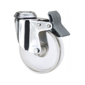 Rueda policarbonato giratoria con freno Alex diametro 80 mm. modelo 2-2150