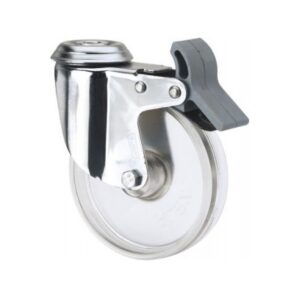 Rueda policarbonato giratoria con freno Alex diametro 80 mm. modelo 2-2279