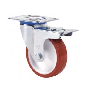 Rueda poliuretano giratoria con freno Alex diametro 125 mm. modelo 2-4218
