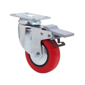 Rueda poliuretano giratoria con freno Alex diametro 125 mm. modelo 2-2466