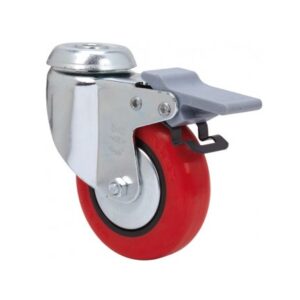 Rueda poliuretano giratoria con freno Alex diametro 80 mm. modelo 2-2470