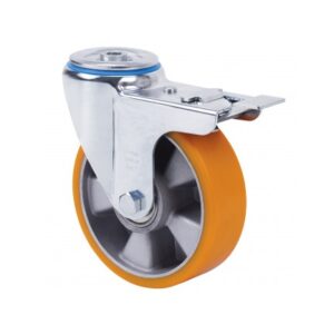 Rueda poliuretano giratoria con freno Alex diametro 160 mm. modelo 2-2544