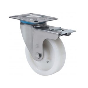 Rueda nylon-poliamida giratoria con freno Alex diametro 100 mm. modelo 2-2696