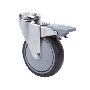 Rueda goma giratoria con freno Alex diametro 125 mm. modelo 2-2670