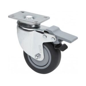Rueda goma giratoria con freno Alex diametro 100 mm. 2-2817