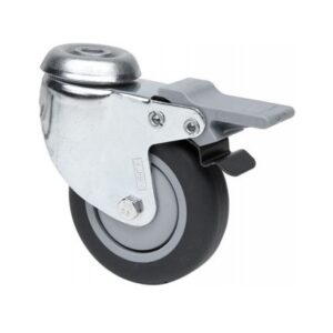 Rueda goma giratoria con freno Alex diametro 80 mm. modelo 2-2813