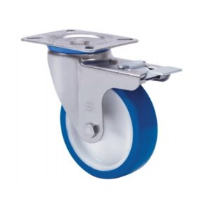 Rueda poliuretano giratoria con freno Alex diametro 80 mm. modelo 2-4223