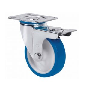 Rueda poliuretano giratoria con freno Alex diametro 100 mm. modelo 2-2982