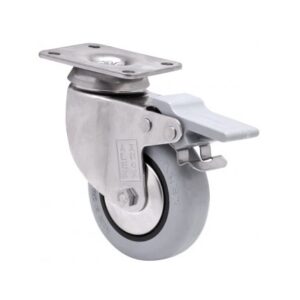 Rueda goma giratoria con freno Alex diametro 80 mm. modelo 2-3043