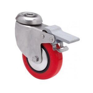 Rueda poliuretano giratoria con freno Alex diametro 80 mm. modelo 2-3057