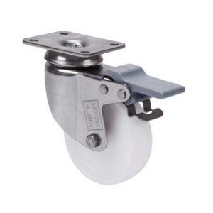 Rueda polipropileno-plastico giratoria con freno Alex diametro 100 mm. modelo 2-3064