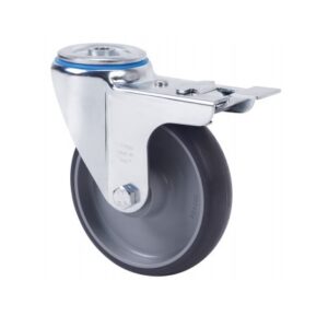Rueda goma giratoria con freno Alex diametro 125 mm. modelo 2-3256