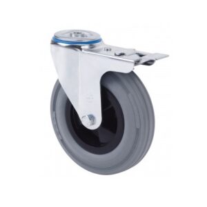 Rueda goma giratoria con freno Alex diametro 160 mm. modelo 2-3560