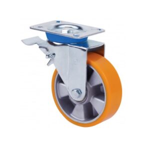 Rueda poliuretano giratoria con freno Alex diametro 160 mm. modelo 2-3611