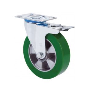 Rueda poliuretano giratoria con freno Alex diametro 200 mm. 2-3694
