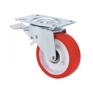 Rueda poliuretano giratoria con freno Alex diametro 125 mm. modelo 2-3714