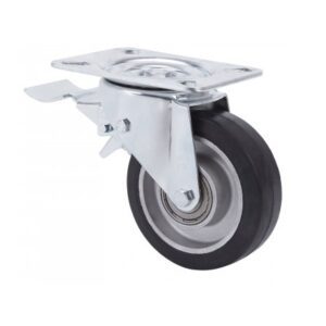 Rueda goma giratoria con freno Alex diametro 125 mm. modelo 2-3717