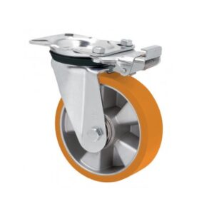 Rueda poliuretano giratoria con bloqueo direccional Alex diametro 160 mm. modelo 2-3852