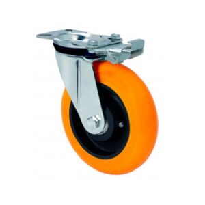 Rueda poliuretano giratoria con bloqueo direccional Alex diametro 200 mm. modelo 2-3864