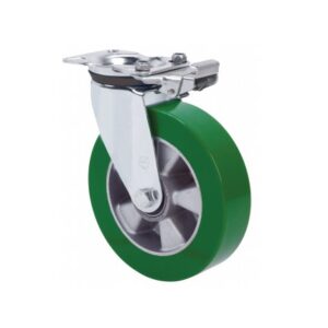 Rueda poliuretano giratoria con bloqueo direccional Alex diametro 160 mm. modelo 2-3923