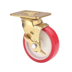 Rueda poliuretano giratoria con freno Alex diametro 150 mm. modelo 4-1612