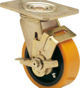 Rueda poliuretano giratoria con freno Alex diametro 200 mm. modelo 4-1618