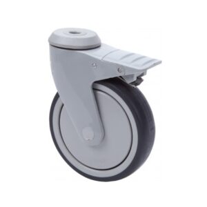 Rueda goma giratoria con freno Alex diametro 100 mm. 4-1604