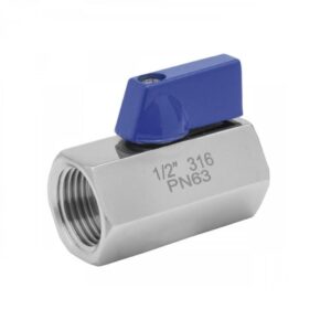 Minivalvula de esfera paso reducido H-H a/inox. A-316 con rosca 1/4" PN-63