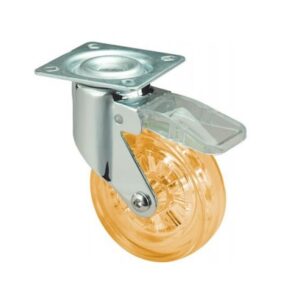 Rueda policarbonato giratoria con freno Alex diametro 50 mm. modelo 1-0519