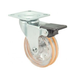 Rueda policarbonato giratoria con freno Alex diametro 75 mm. modelo 1-0531