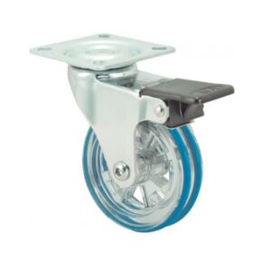 Rueda policarbonato giratoria con freno Alex diametro 75 mm. modelo 1-0533