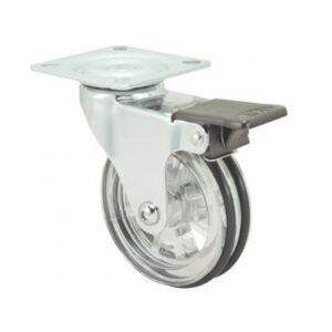 Rueda policarbonato giratoria con freno Alex diametro 75 mm. modelo 1-0534