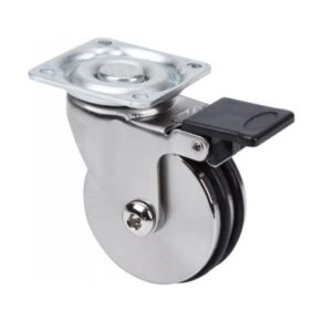 Rueda aluminio giratoria con freno Alex diametro 75 mm. modelo 1-0539