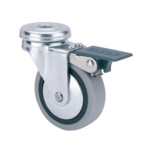 Rueda goma giratoria con freno Alex diametro 40 mm. modelo 1-0550
