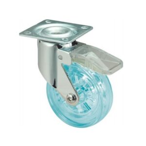 Rueda policarbonato giratoria con freno Alex diametro 75 mm. modelo 1-0610
