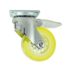 Rueda policarbonato giratoria con freno Alex diametro 50 mm. modelo 1-0607