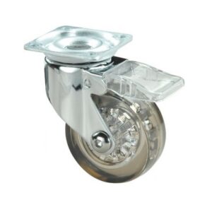 Rueda policarbonato giratoria con freno Alex diametro 50 mm. modelo 1-0609