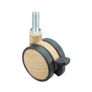 Rueda madera giratoria con freno Alex diametro 75 mm. modelo 1-0637