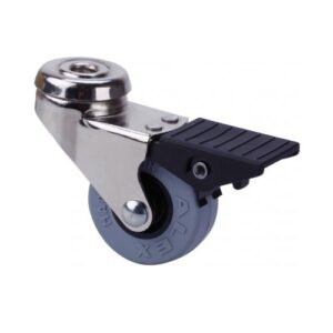 Rueda goma giratoria con freno Alex diametro 40 mm. modelo 1-0711