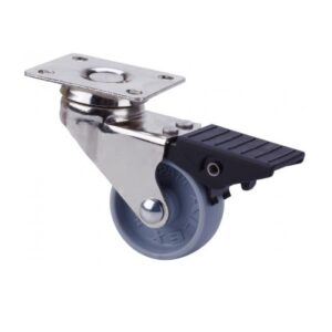 Rueda polipropileno-plastico giratoria con freno Alex diametro 40 mm. modelo 1-0722