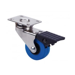 Rueda poliuretano giratoria con freno Alex diametro 60 mm. modelo 1-0738