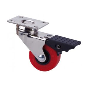 Rueda poliuretano giratoria con freno Alex diametro 60 mm. modelo 1-0752