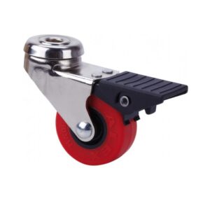 Rueda poliuretano giratoria con freno Alex diametro 40 mm. modelo 1-0753
