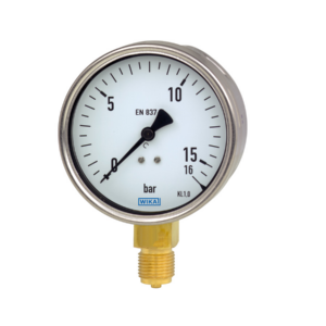 Manometro Wika 212.20.100 D-100 mm. 0...10 bar G 1/2" B inferior codigo 9041516