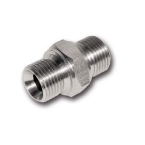 Adaptador hidraulico macho-macho cono 60º a/inox. A-316L 3/4" BSP - 1" BSP