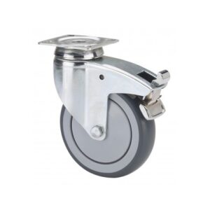 Rueda goma giratoria con freno Alex diametro 125 mm. modelo TW0064