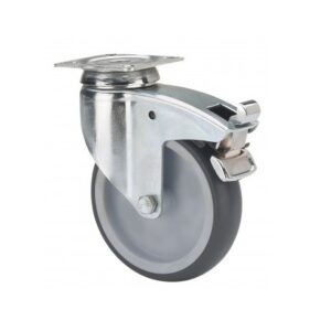 Rueda goma giratoria con freno Alex diametro 125 mm. modelo TW0072