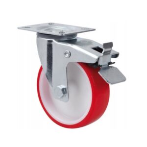 Rueda poliuretano giratoria con freno Alex diametro 125 mm. modelo TW0219