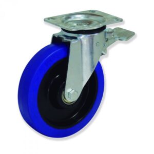 Rueda giratoria con freno caucho Gayner diametro 125 mm. MPG5 125 NCB5-FD codigo 35-000/4-FD